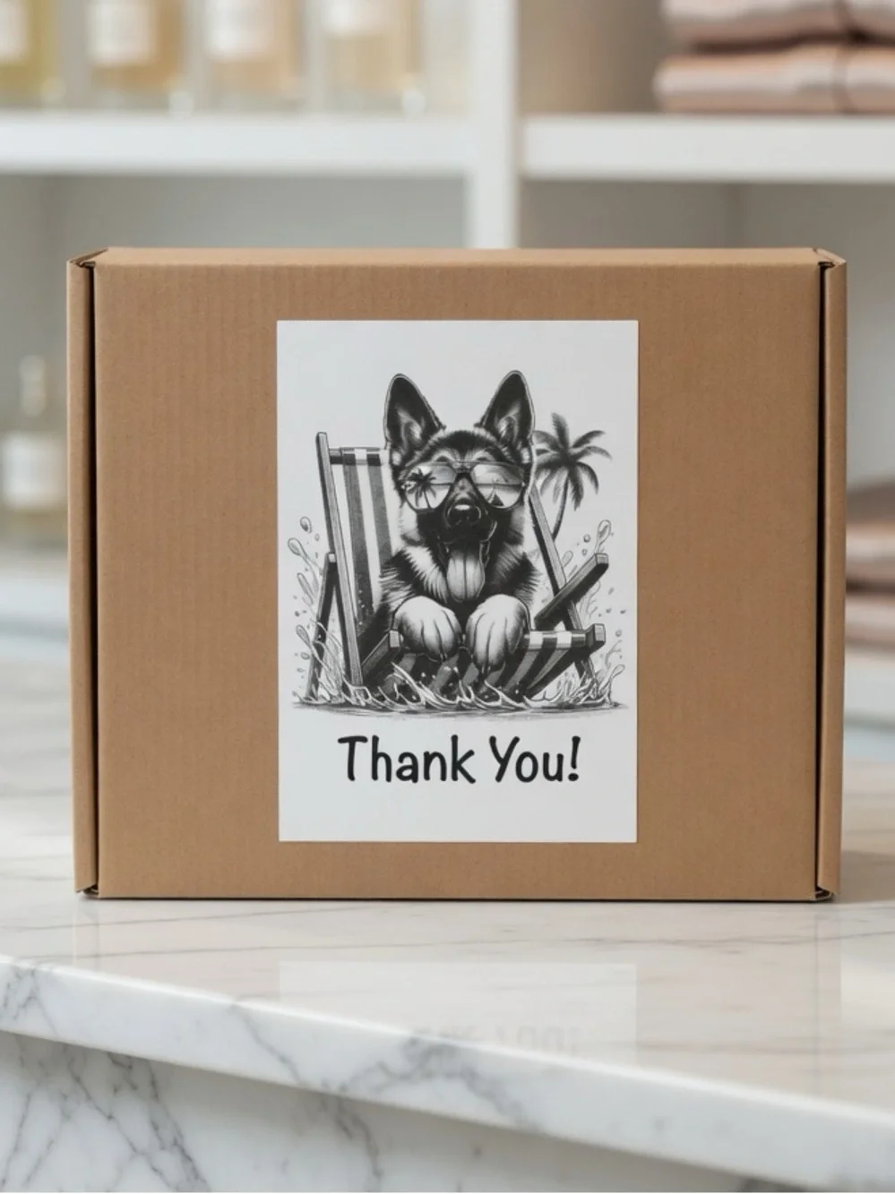 German Shepherd Thank You Labels 4”x6” 100ct. -New
